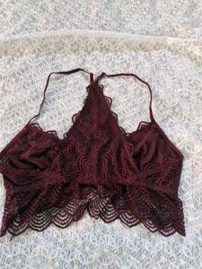 Women's Burgundy Lace Bralette