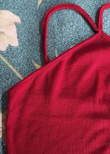 Red Sexy Cropped Tank Top