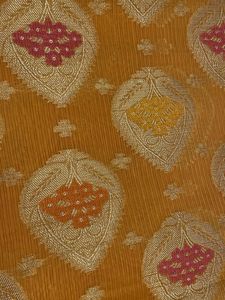 Mustard Gold &amp; Magenta Saree | Woven Floral