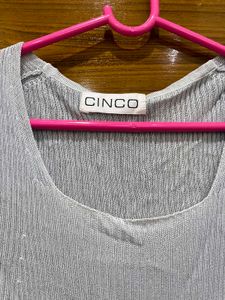 Light Blue Ribbed Sparkly Top
