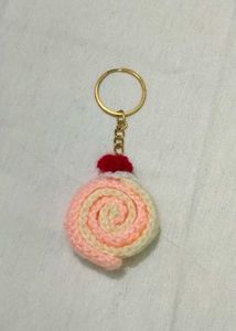 Crochet Swiss Roll Keychain