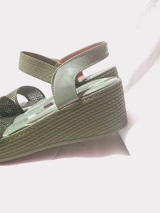 Stylish Olive Green Wedge Sandals