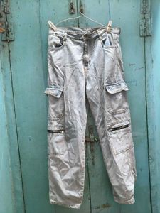 Light Wash Cargo Jeans