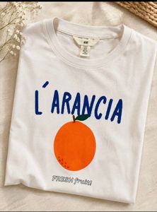 White 'L'ARANCIA' Graphic T-Shirt