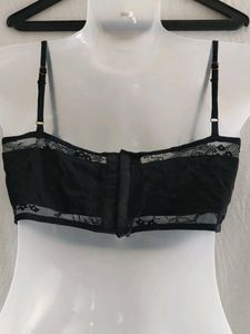 mishki Black Lace Trim Bra
