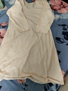 Cream Textured Kurta