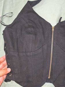 🔻PRICE DROP - FOREVER21 Black Halter Corset Top