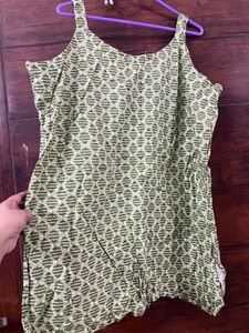 Green Printed Cotton Kurta