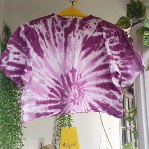 Tie dye oversized crop top
