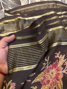 Brown saree with blouse