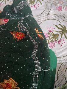 Green Embroidered Saree with Blouse