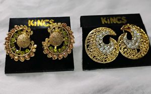 Gold Tone Designer Earrings Set