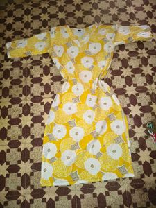 Yellow Floral Kurta Set with Dupatta