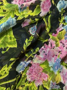 Sheer Floral V-Neck Button-Up Blouse