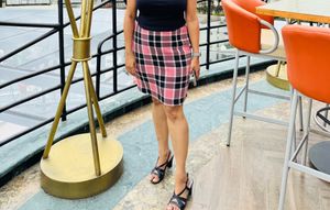 Pink Plaid Mini Skirt