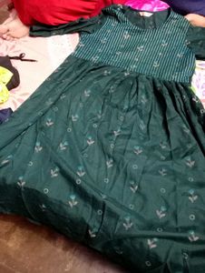 Green Printed Casual Dress