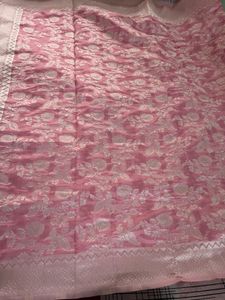 Beautiful Pink Banarasi Silk Saree
