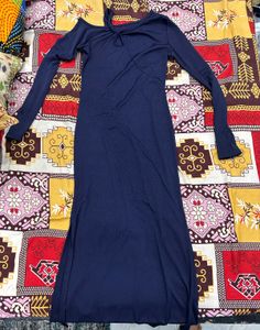 Navy Blue Cold Shoulder Maxi Dress