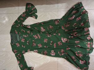 🌿Emerald green Floral Dream dress 🌸