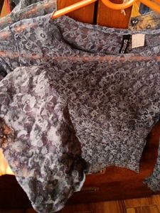 Sheer Floral Lace Long Sleeve Top