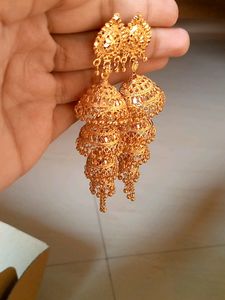 3 Layerd Golden Jhumka