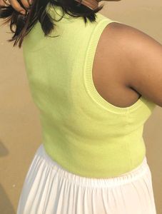 Lime Green Ribbed Tank Top