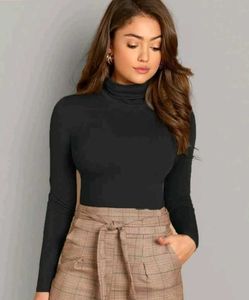 Chic Black Turtleneck Top