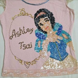 Y2k Vintage 2000s Disney Princess Embellished Top