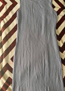 Lavender Sleeveless Ribbed Knit Midi Dress