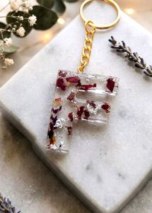 Handmade Resin Letter F Keychain
