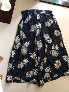 Navy Pineapple Print Skirt