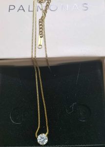 Palmonas:delicate Gold Chain Necklace with Crystal