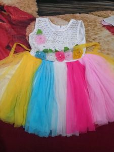 Multi Colour Frock For Kids