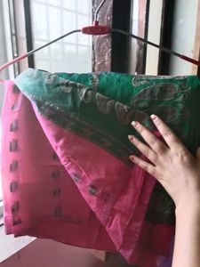 pink Paisley Saree with Pin