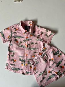 Boys Multi Coloured All-Over Print Shirt and Short