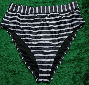 Striped Bikini,🎁big size Bottom