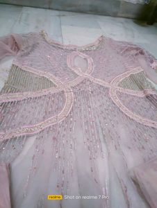 Elegant lavender Embroidered 4 piece dress