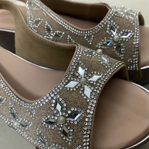 Embellished Wedge Sandals