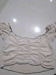 Chic Ruched Crop Top &amp; Striped Camisole Set