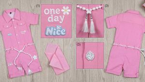 Pink Kids Jumpsuit with Pearl Belt