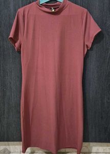 Pink Ribbed Bodycon Dress