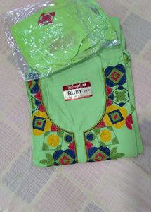Light Green Kurta Set with chiffon dupatta