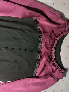 Elegant Beaded Purple &amp; Black Top