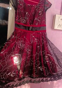 Elegant Rose Print Gown