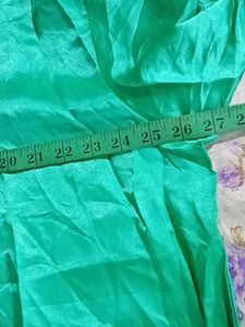 Green Shiny Satin Tunic Top