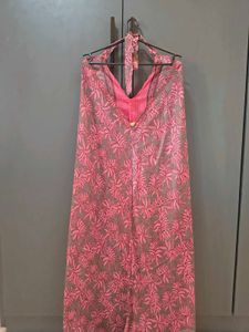 Vibrant Pink Floral Maxi Dress