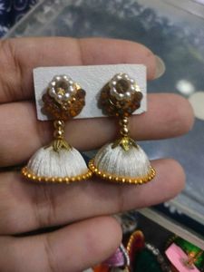 Elegant Silk Thread Jhumka Earrings