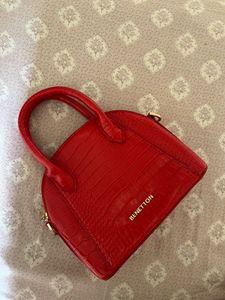 glossy red mini handbag