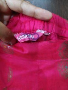 Ethnicity Vibrant Pink Ethnic Skirt with Gold .