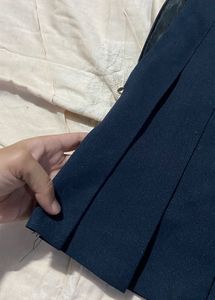 Navy Pleated Skirt